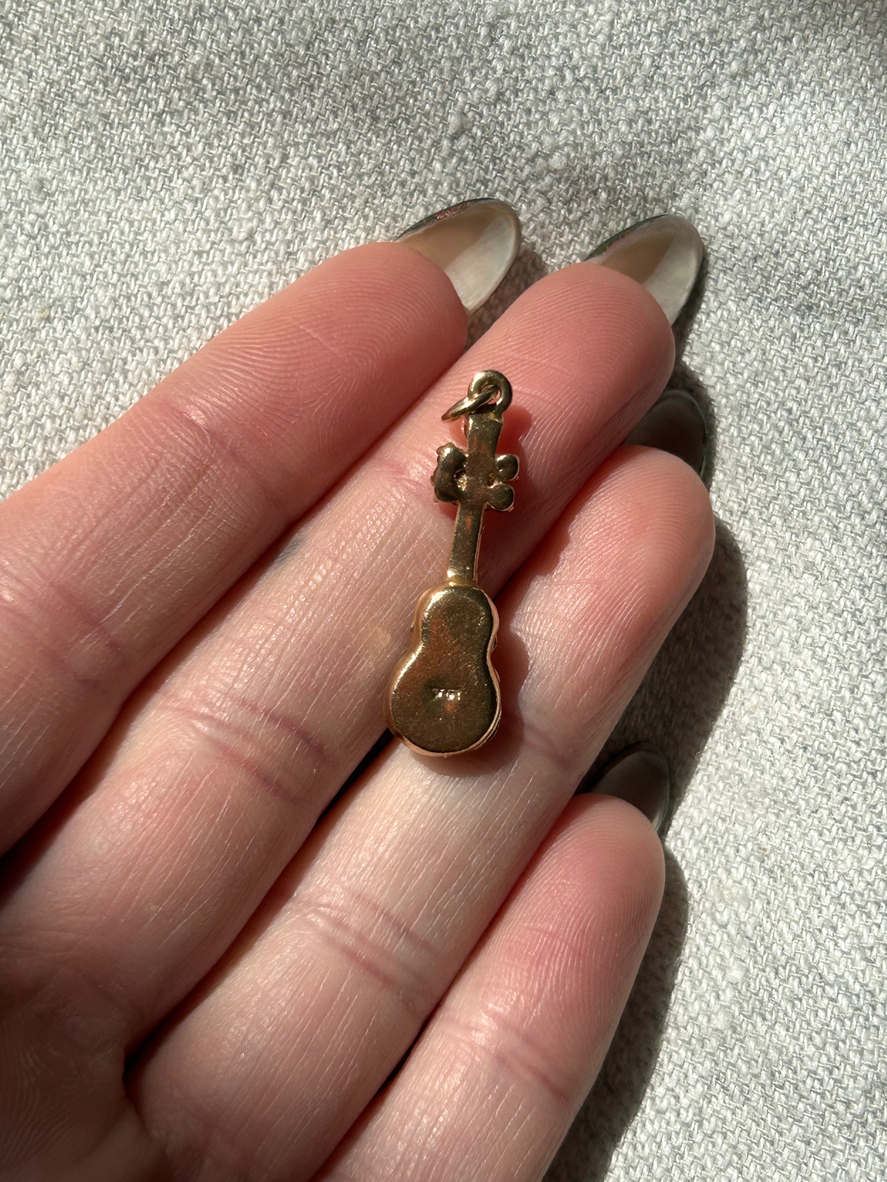 Gemstone Violin Charm